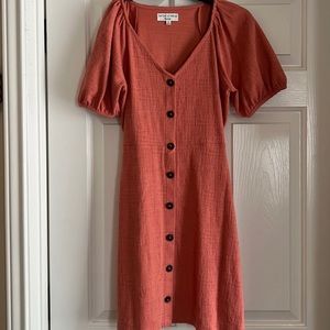 Madewell puff sleeve midi dress